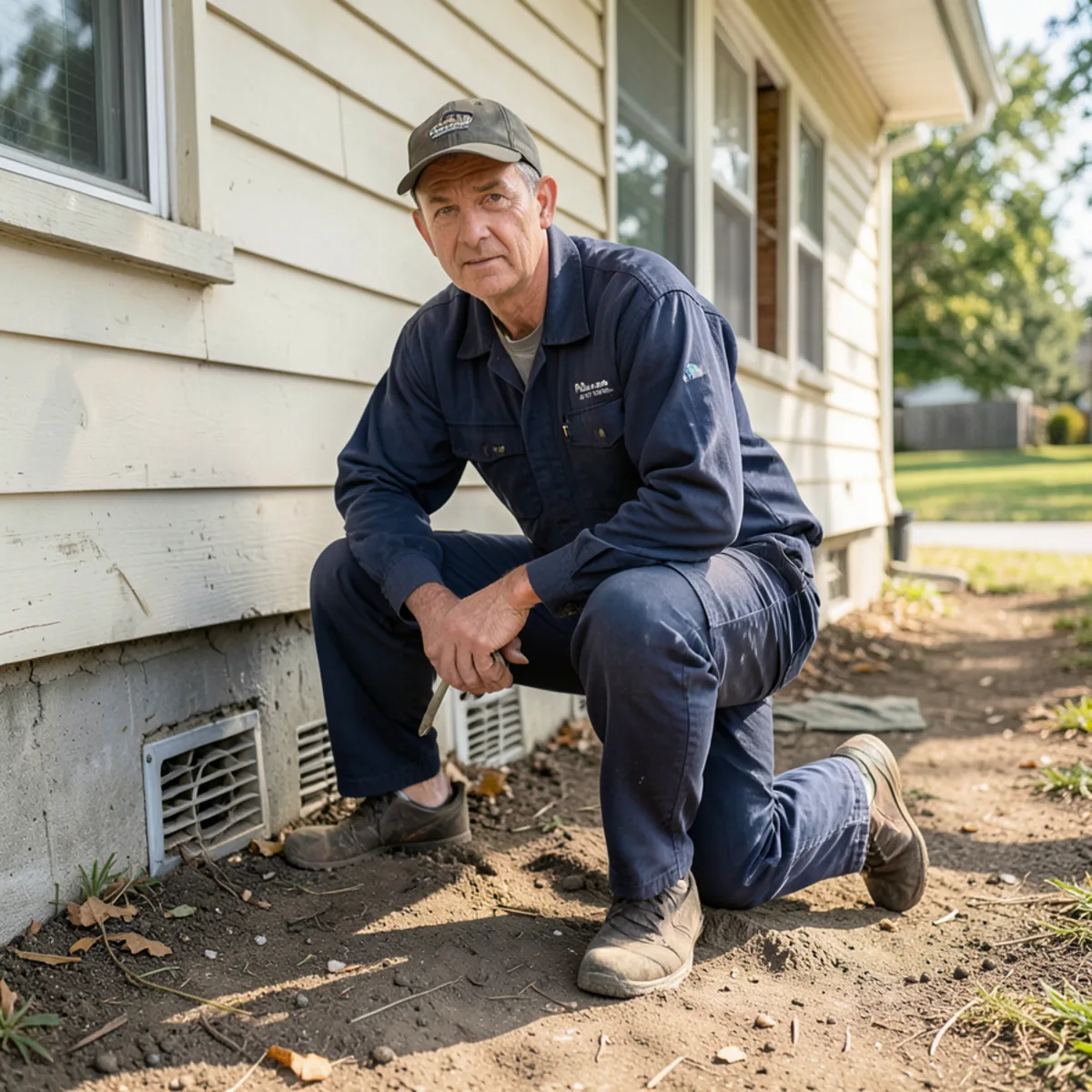 Foundation crawl space vents on a 1960s cottage home in Jonesboro GA